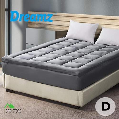 DreamZ  Mattress Protector Topper Bamboo Charcoal Pillowtop Mat Pad  Top Double