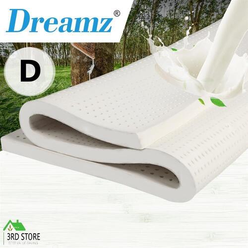 Dreamz Latex Mattress Topper Double Natural 7 Zone Bedding Removable Cover 5cm