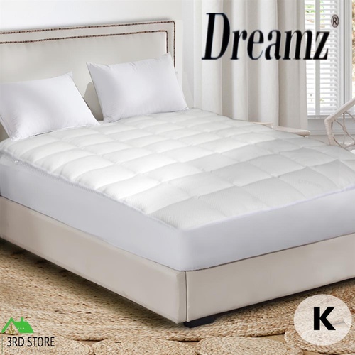 Dreamz Mattress Protector Luxury Topper Bamboo Quilted Underlay Pad King