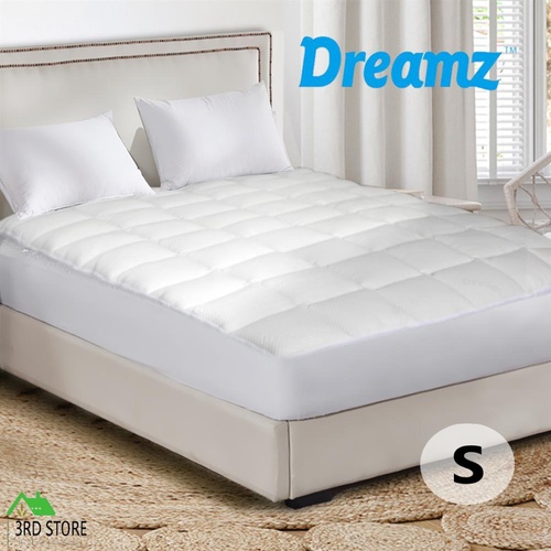 Dreamz Mattress Protector Luxury Topper Bamboo Quilted Underlay Pad Single