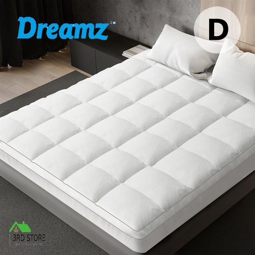 Dreamz Cloud Soft Pillowtop Mattress Topper Protector Double 188cm x 137cm x 5cm