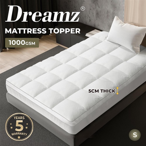 Dreamz Cloud Soft Pillowtop Mattress Topper Protector Skirt Machine Washable S