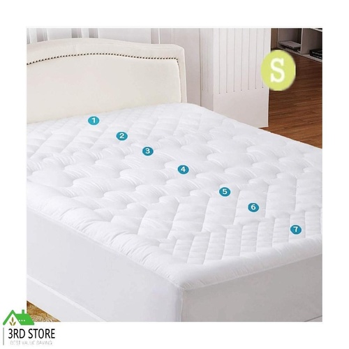 Luxton 7 Zone Massage Style Bamboo Mattress Topper SINGLE 800 GSM