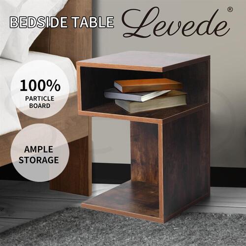 Levede Bedside Tables Drawers Side Table Wood Nature Storage Cabinet Bedroom