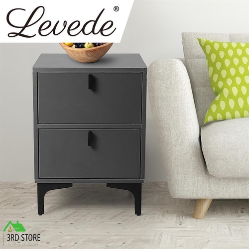 RETURNs Levede Bedside Tables Side Table Bedroom Nightstand 2 Drawers Storage Cabinet