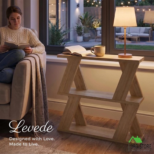 Levede Slim Side Table with Magazine Rack Two-Tier Storage Compact Coffee Table