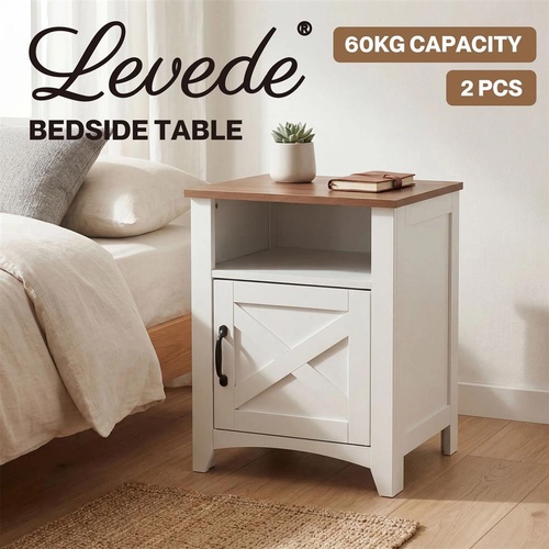 Levede Bedside Tables Nightstands Set of 2 Storage Cabinet Bedroom Living Room