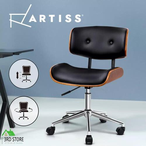 Artiss Office Chair Computer Chairs Executive Wooden Bentwood Work Seat Black