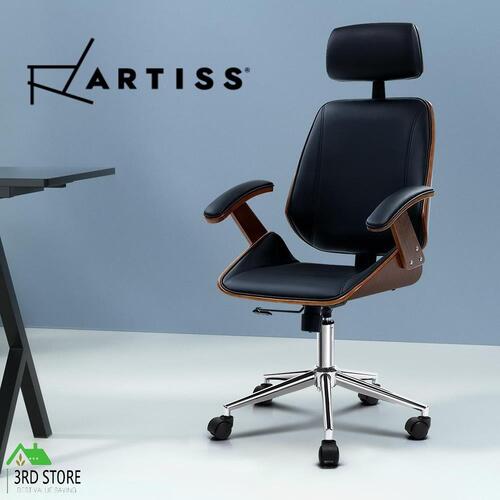 Artiss Wooden Office Chair Computer Gaming Chairs Executive Seating Black