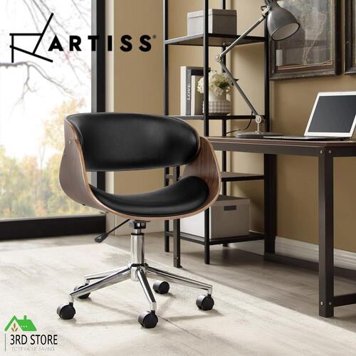 Artiss Office Chair Gaming Executive Wooden Computer Home Chairs Seating Black