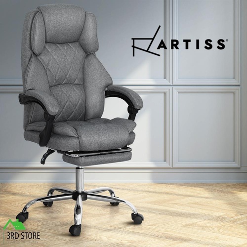 Artiss Executive Office Chair Computer Gaming Chairs Footrest Grey