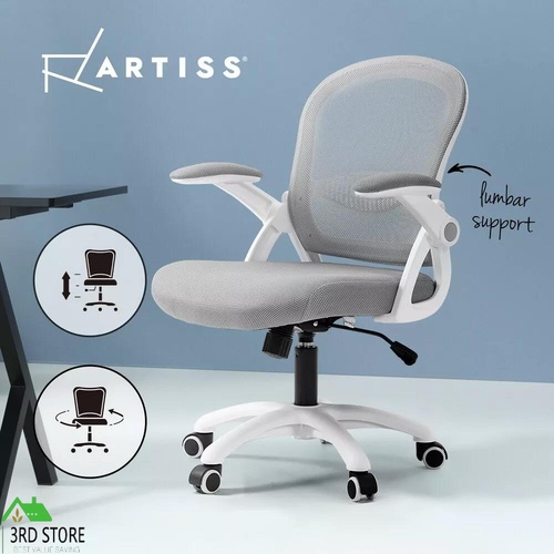 Artiss Office Chair Mesh Computer Desk Chairs Mid Back Work Home Study Grey