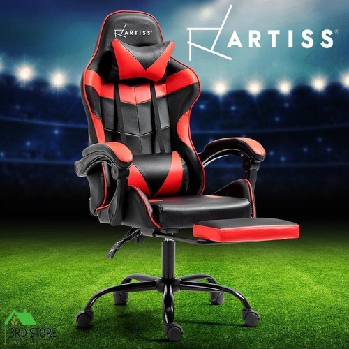 Artiss Office Chair Gaming Computer Executive Chairs Racing Seat Recliner Red