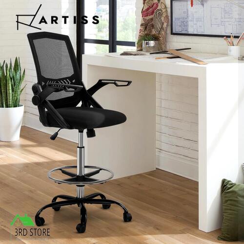 Artiss Office Chair Gaming Mesh Veer Drafting Stool Chairs Standing Desk Armrest