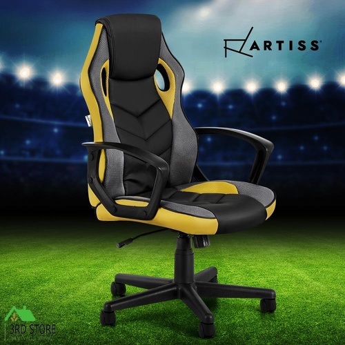 Artiss Gaming Office Chair Computer Executive Racing Chairs High Back Yellow