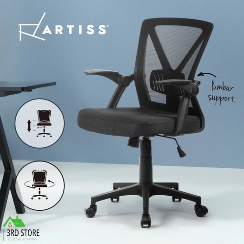 RETURNs Artiss Gaming Office Chair Mesh Computer Chairs Swivel Executive Mid Back Black