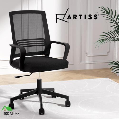 Artiss Mesh Office Chair Computer Gaming Desk Chairs Work Study Mid Back Black