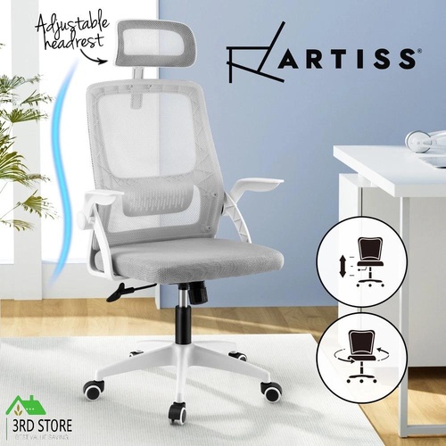 RETURNs Artiss Ergonomic Office Chair Computer Desk Chairs Headrest Adjustable Grey