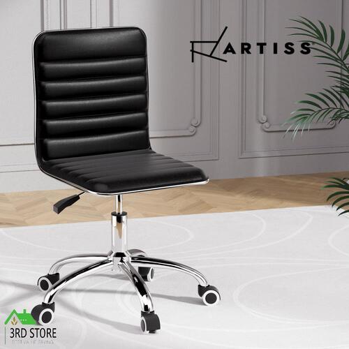RETURNs Artiss Office Chair Computer Desk Gaming Chairs PU Leather Low Back Black