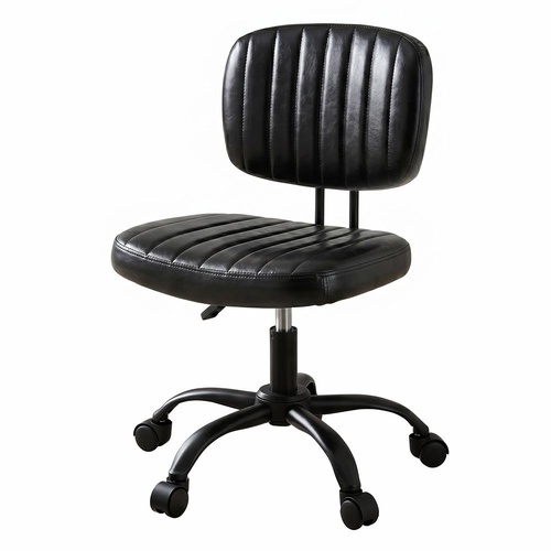 Artiss Armless Office Chair with Wheels, Ergonomic PU Leather Office Desk Chair, Height Adjustable 360° Swivel Computer Task Chair for Home Office, St