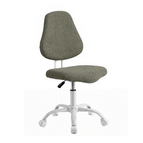 Artiss Armless Office Chair Ergonomic Soft Fleece Height Adjustable Vanity Desk Chair Green