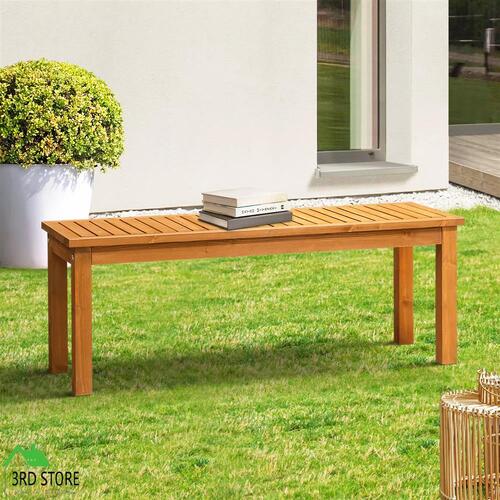 Livsip 120cm Garden Bench Outdoor Slatted Seat Wood Patio Dining Chair 2 Seater