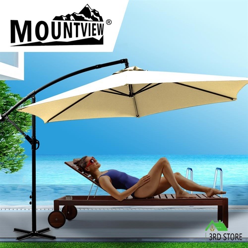 Mountview 3M Outdoor Umbrella Cantilever Base Stand Garden Patio Beach Umbrellas