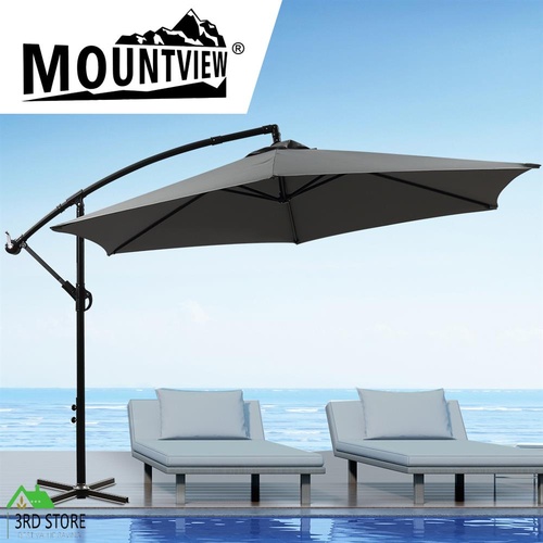 Mountview Outdoor Umbrella Cantilever Umbrellas Base Stand Garden Patio Beach 3M