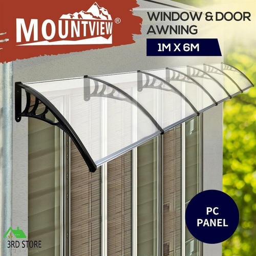 Mountview Window Door Awning Outdoor Canopy UV Patio Rain Cover DIY 1M X 6M