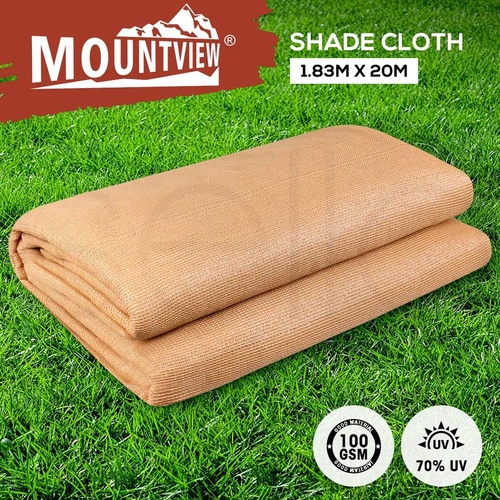 Mountview Shade Cloth Shadecloth Sun Sail Garden Canopy Cover Awning 1.83x20M