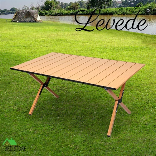 Levede Folding Camping Table Portable Picnic Outdoor Egg Roll Foldable BBQ Desk