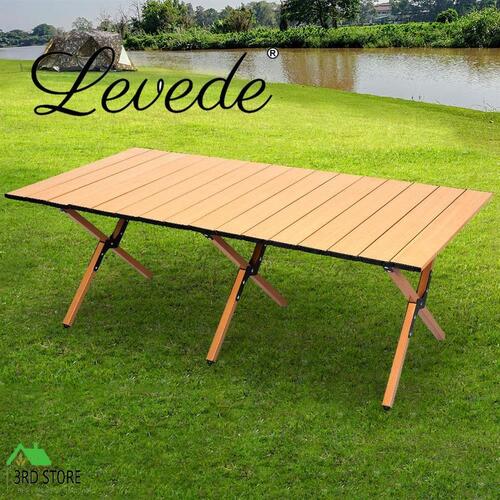 Levede Folding Camping Table Foldable Portable Picnic Outdoor Egg Roll BBQ Desk