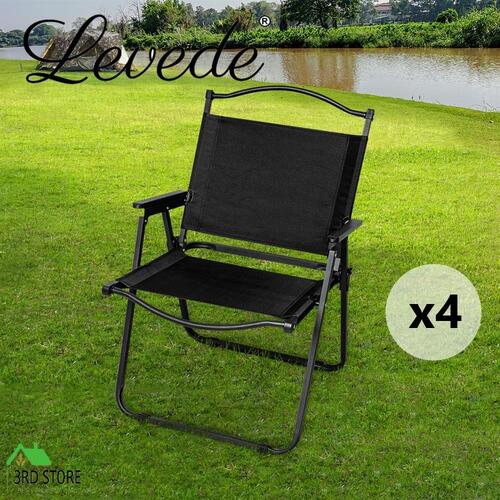 Levede 4PCS Camping Chair Folding Outdoor Portable Foldable Fishing Beach Picnic