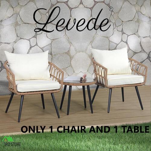 RETURNs Levede 2 PCS Outdoor Furniture Setting Patio Garden Table Chair Set Wicker Loung