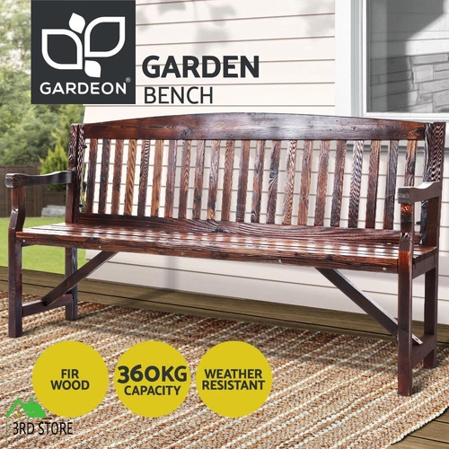 Gardeon Wooden Garden Bench 3 Seat Timber Outdoor Chair Patio Furniture Lounge