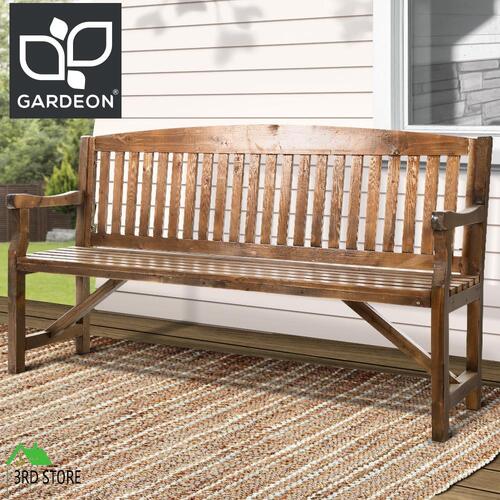 Gardeon Wooden Garden Bench 3 Seat Timber Outdoor Chair Patio Furniture Lounge