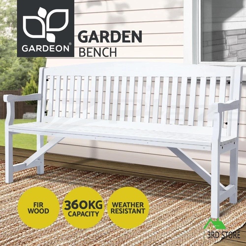 Gardeon Wooden Garden Bench 3 Seat Timber Outdoor Lounge Chair Patio Furniture