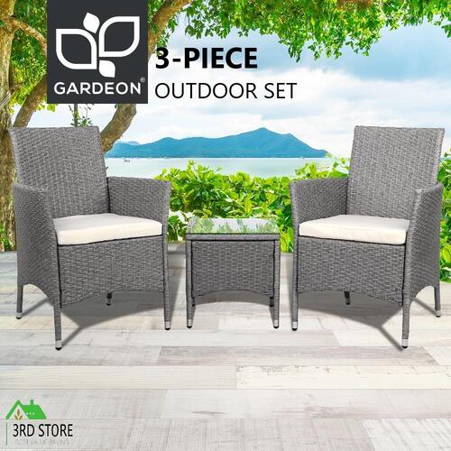 Gardeon Patio Furniture Outdoor Setting Bistro Set Chair Side Table 3 Piece