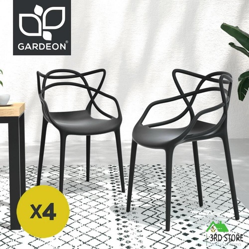 Gardeon PP Outdoor Dining Chairs X4 Portable Stackable Chair Patio Furniture