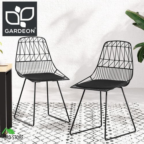 Gardeon 2PC Outdoor Dining Chairs Steel Lounge Chair Patio Garden Furniture