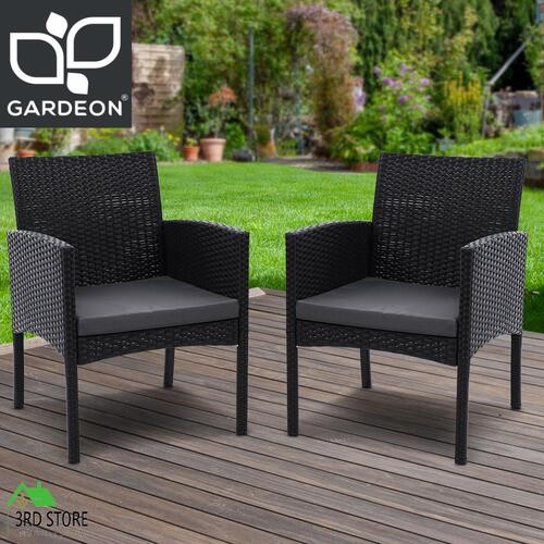 Gardeon Outdoor Furniture Bistro Chairs Dining Chair Patio Wicker Garden Cushion