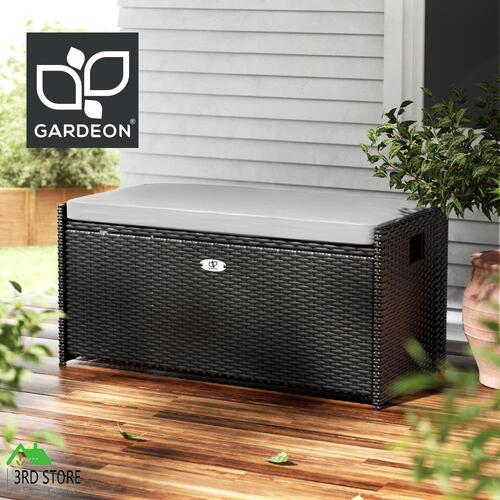 Gardeon Outdoor Storage Bench Box Garden Sheds Tools Wicker Cushion Patio Chair