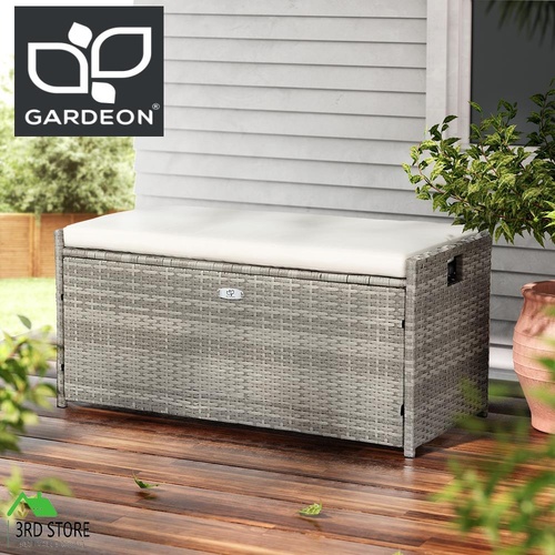 Gardeon Outdoor Storage Bench Box Garden Sheds Tools Patio Wicker Cushion Chair