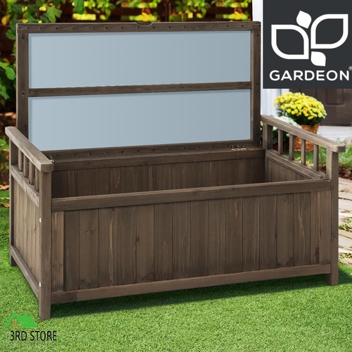 Gardeon Outdoor Storage Box Wooden Garden Bench Chest Toy Tool Sheds Furniture