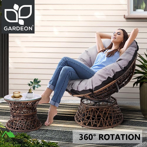 Gardeon Outdoor Lounge Setting Furniture Papasan Chairs Table Wicker Patio Sofa