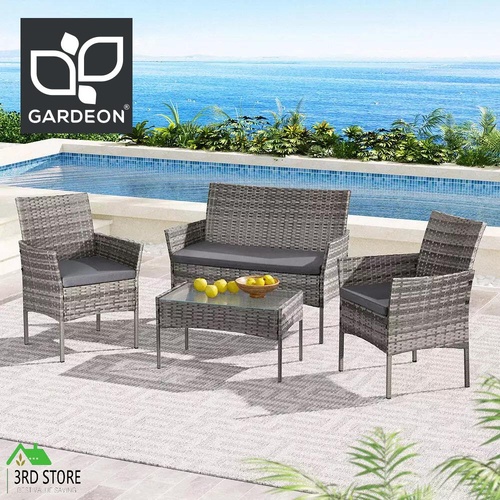 Gardeon Garden Furniture Outdoor Lounge Setting Wicker Sofa Set Patio Cushions