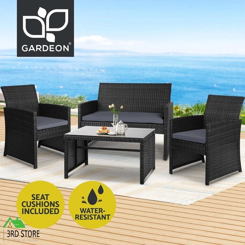 Gardeon Garden Furniture Outdoor Lounge Setting Wicker Sofa Set Patio Bistro