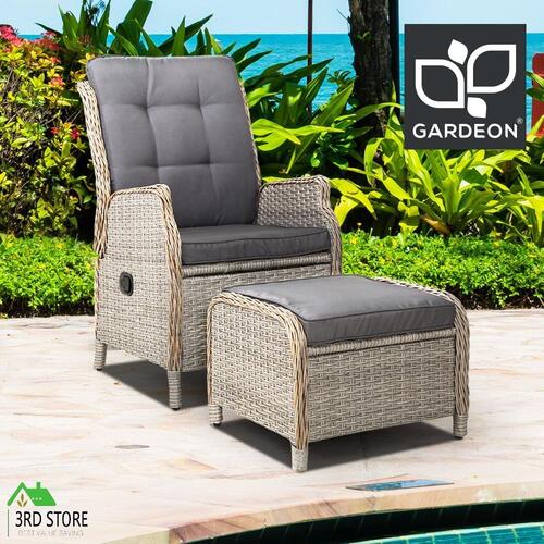 Gardeon Recliner Chair Sun lounge Outdoor Setting Patio Furniture Wicker Sofa
