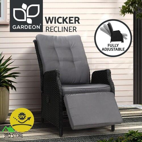 Gardeon Recliner Chair Sun lounge Setting Outdoor Furniture Patio Wicker Sofa