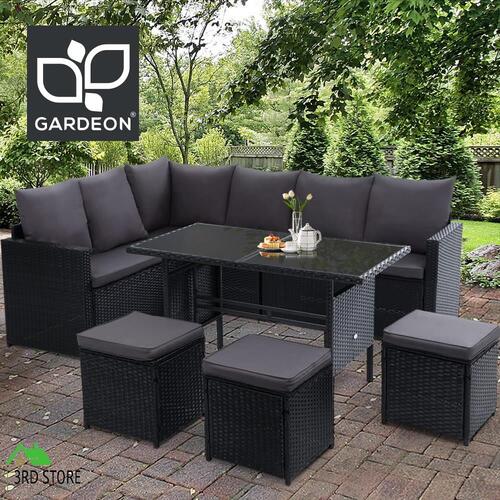 Gardeon Outdoor Dining Setting Lounge Patio Furniture Wicker Garden Rattan Sofa